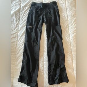 Cherokee scrub top and bottom, women’s, black. XXS pants, XS top